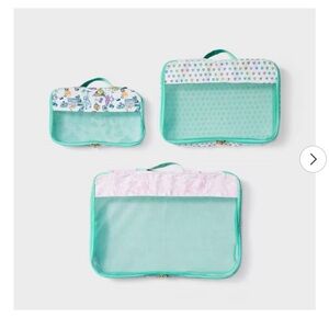 3pc Packing Cube Set White/Teal - Roller Rabbit x Target